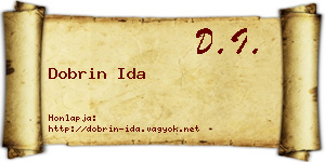 Dobrin Ida névjegykártya